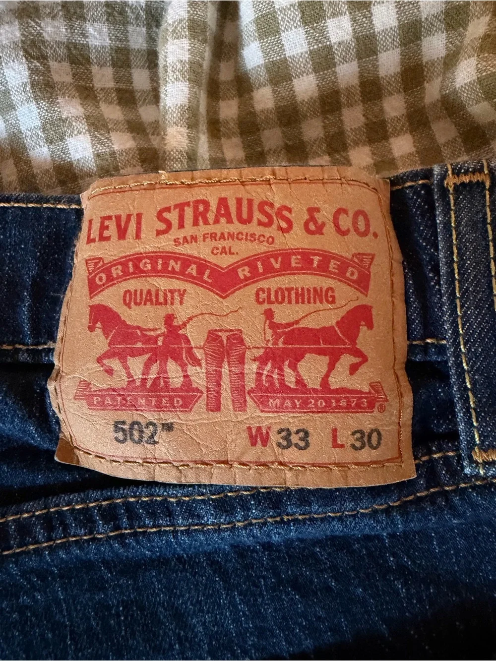Levi's 502 33x30 Men's Dark Indigo Straight Jeans